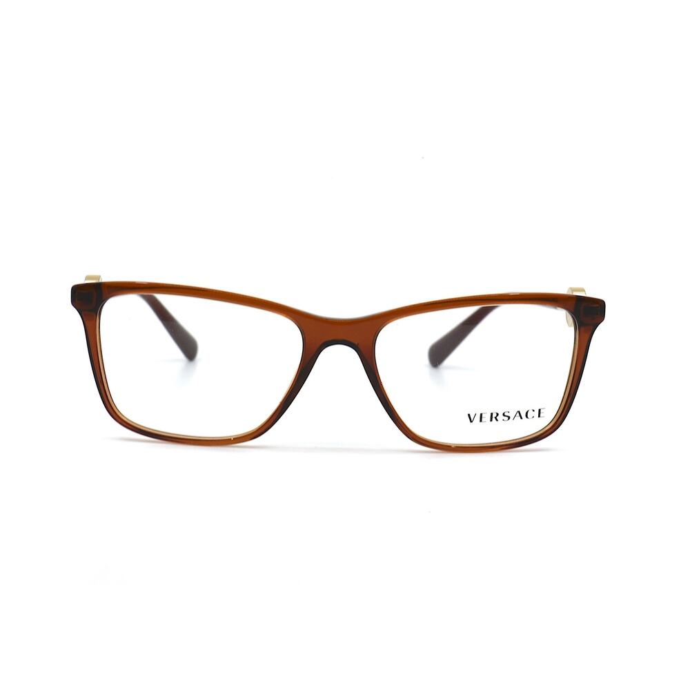 NEW VERSACE VE3299B 5324 TRANSPARENT BROWN AUTHENTIC EYEGLASSES FRAME - Picture 3 of 14
